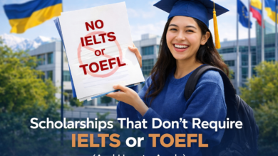 Scholarship that doesn't require IELTS or TOEFL