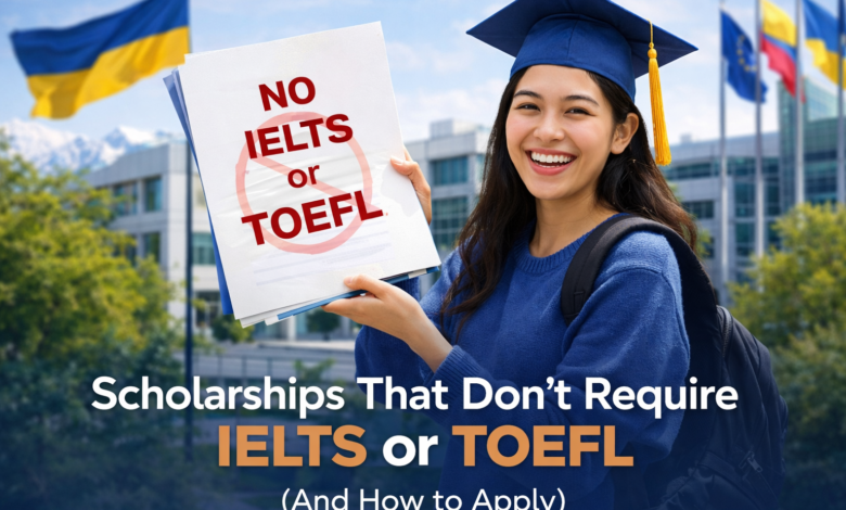 Scholarship that doesn't require IELTS or TOEFL
