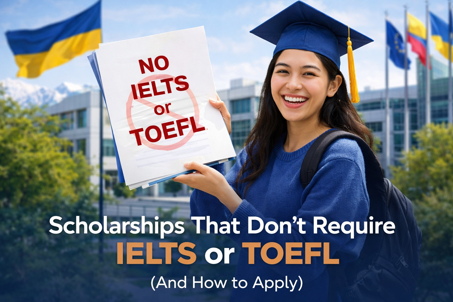 Scholarship that doesn't require IELTS or TOEFL