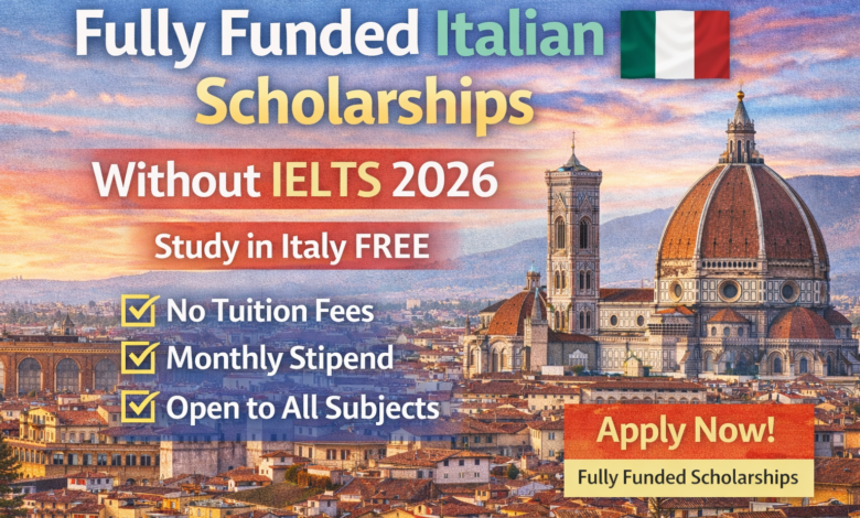 Italian scholarships without IELTS 2026 fully funded study in Italy