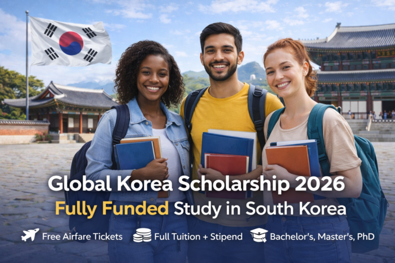 International students promoting Global Korea Scholarship 2026 fully funded study in South Korea