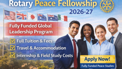 Rotary Peace Fellowship 2026–27 fully funded global leadership program