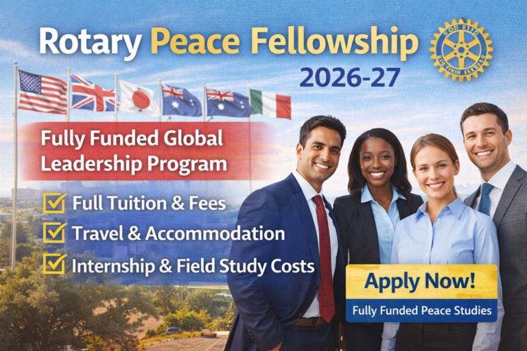 Rotary Peace Fellowship 2026–27 fully funded global leadership program