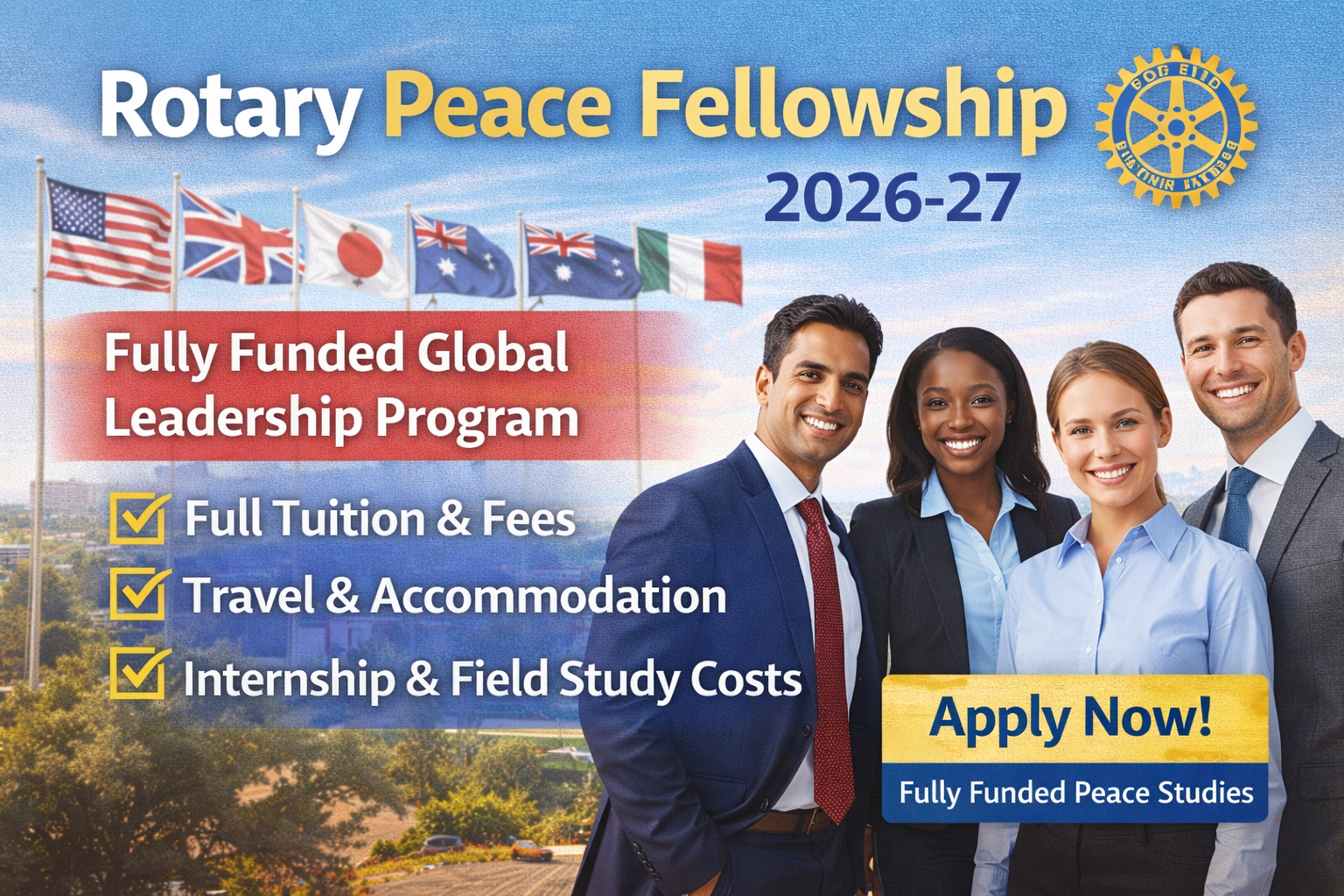 Rotary Peace Fellowship 2026–27 fully funded global leadership program