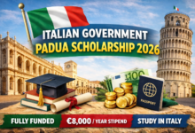 Italian Government Padua Scholarship 2026 fully funded study in Italy with €8000 stipend