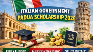 Italian Government Padua Scholarship 2026 fully funded study in Italy with €8000 stipend